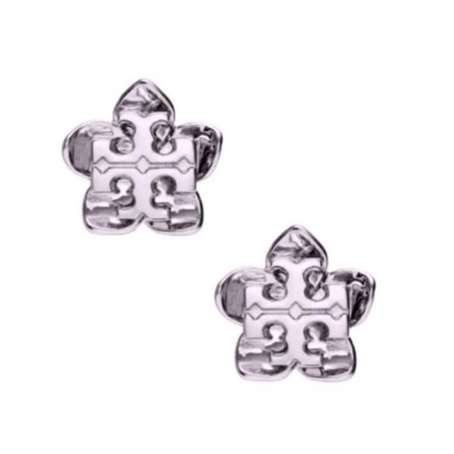 Tory Burch Silver Cecily Flower Earrings 