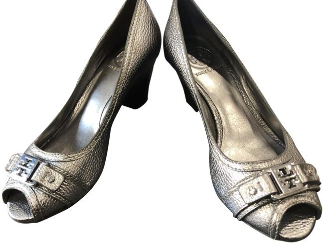 Tory Burch Silver Sandals 8 Wedges