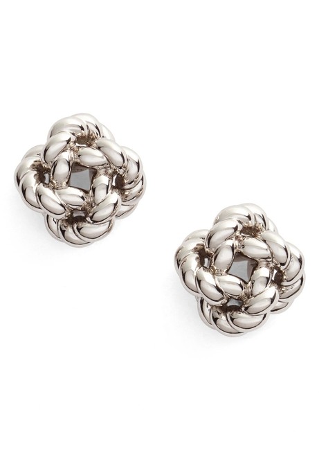 Tory Burch Silver Stud Rope Earrings 