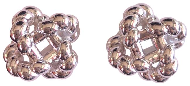Tory Burch Silver Stud Rope Pearl Earrings 