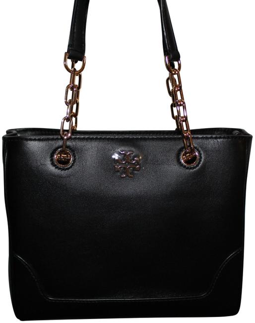 Tory Burch Small Carter Black Leather Tote 
