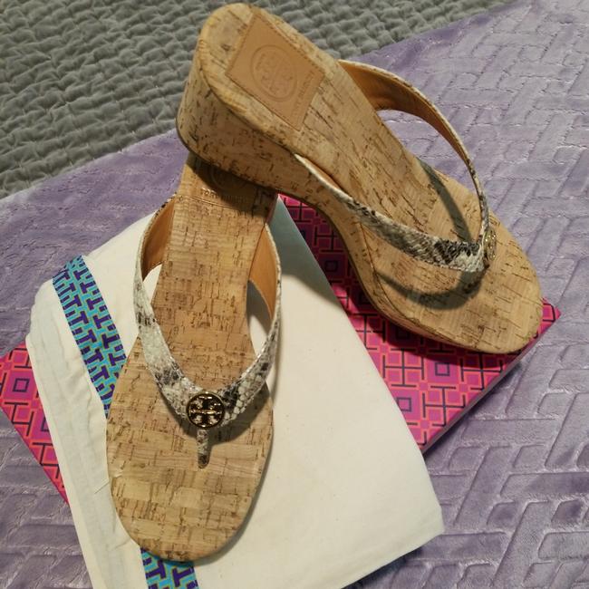 Tory Burch Snakeskin Suzy Wedges 5 
