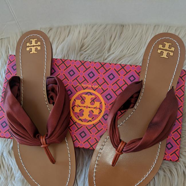 Tory Burch Spice 216 Carson Flat Thong Satin Sandals 5 