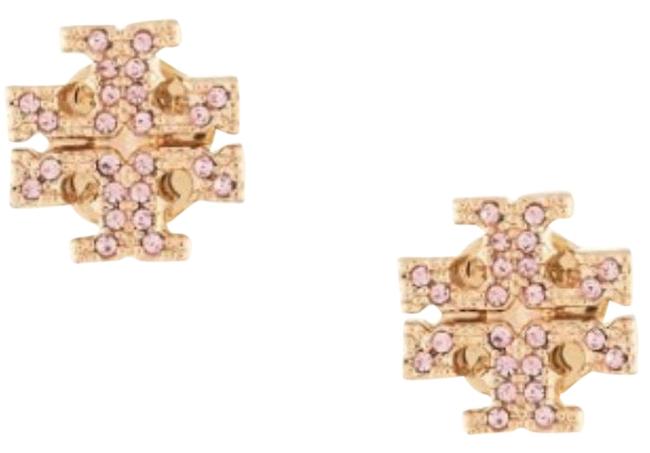 Tory Burch Stud Crystal Logo Earrings 
