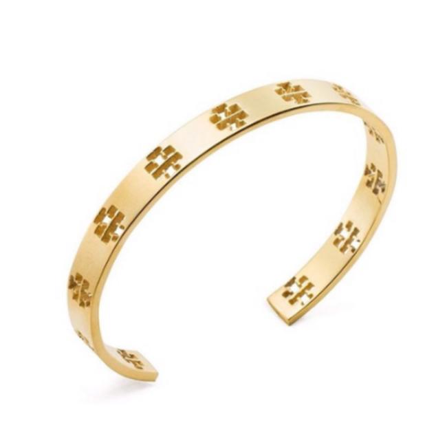 Tory Burch T Gold Pierced Cuff Bracelet 