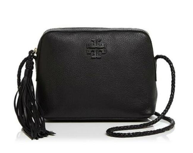 Tory Burch Taylor Camera Black Pebbled Leather Cross Body Bag 