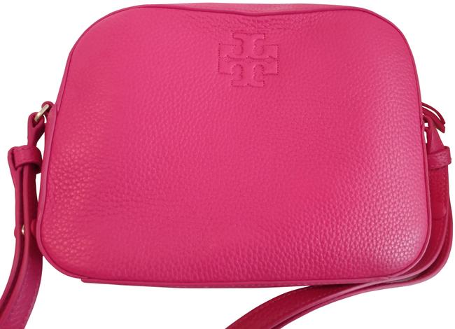 Tory Burch Thea 55369 Small Bright Azalea Leather Cross Body Bag 