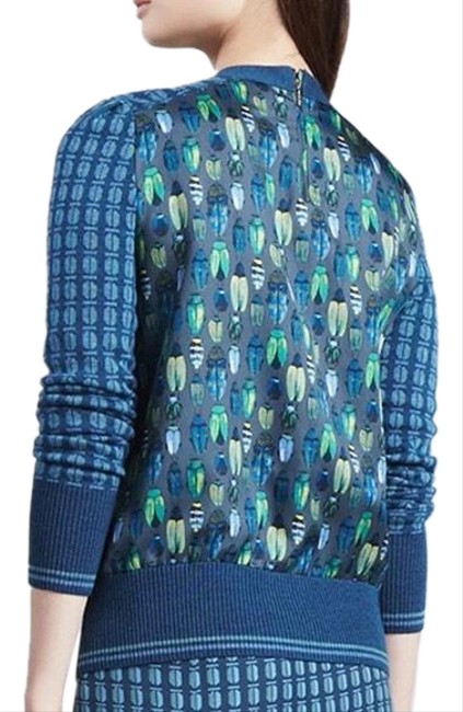 Tory Burch Walda Beetle Blue Sweater 