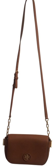 Tory Burch Whipstitch Mini Logo Bark Leather Cross Body Bag 