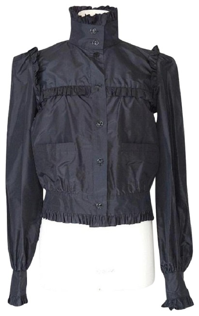 Chanel 07c Silk Faille Jacket Black Top 