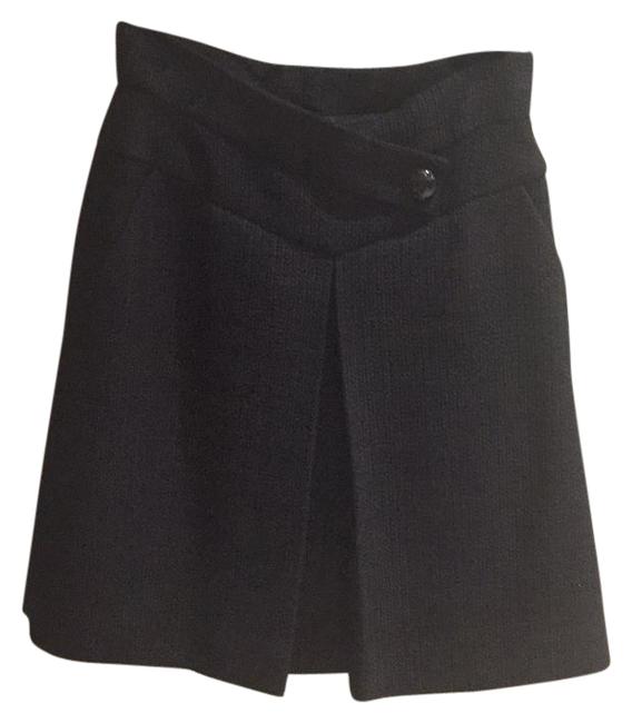 Chanel 2015 Classic Black Tweed A Line 38 SkirtS 27 