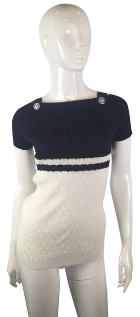 Chanel 2016 Cruise Collection Navy White Sweater 