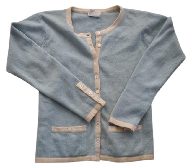 Chanel Baby Blue Classic Cashmere Cardigan