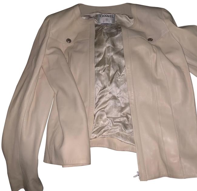 Chanel Beige Cuir Agneau Lambskin Jacket 4 L 