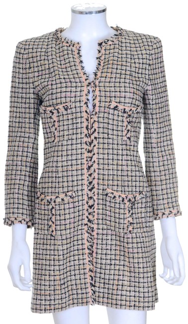 Chanel Beige Fringe Boucle Tweed Long JacketS 