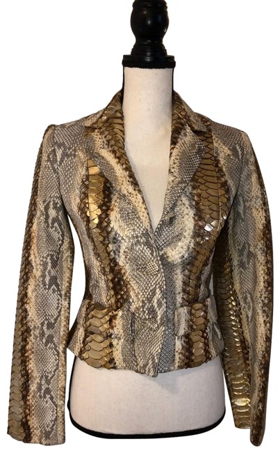 Chanel Beige Gold Python JacketS 