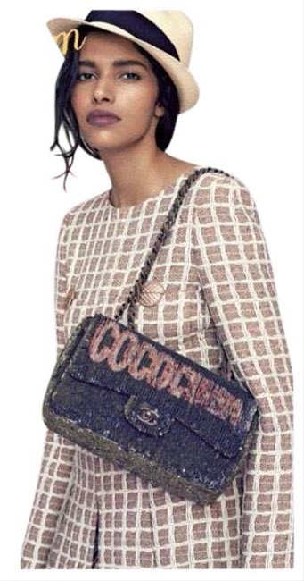 Chanel Beige Quilted Tweed Jacket Blazer  S 