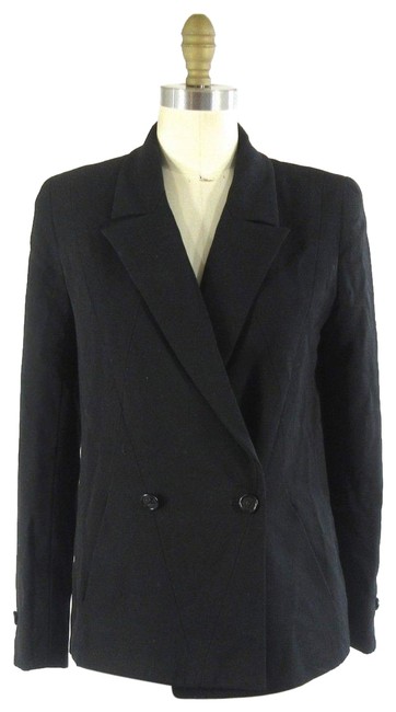 Chanel Black 36 Us Boutique 98p Wool Silk Lined Cc Button BlazerS 