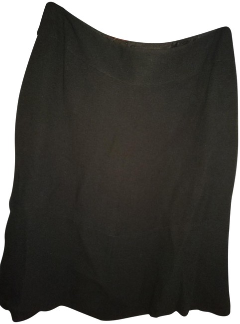 Chanel Black French 38 Made In France Silk Skirt  S 28 