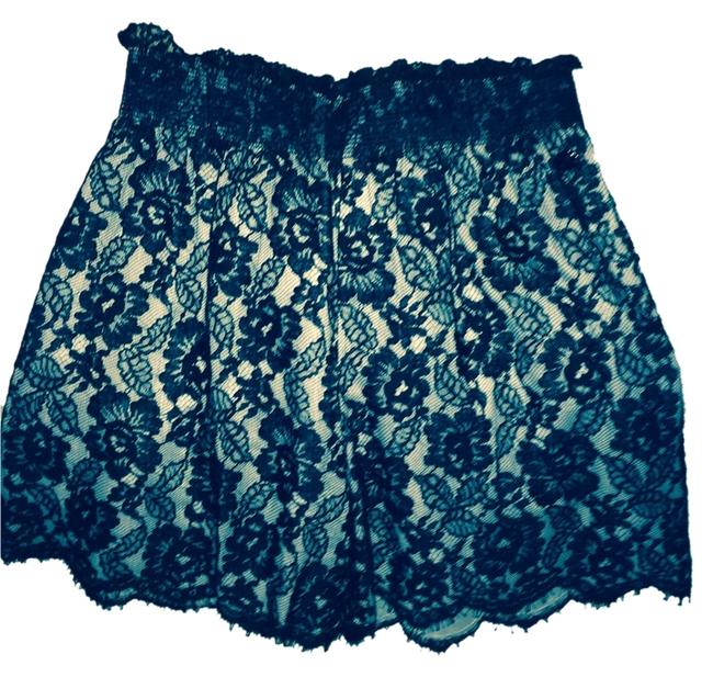 Chanel Black and Cream Lace ShortsS 27 