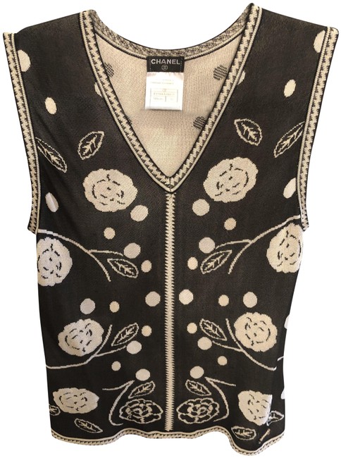 Chanel Black and Creme Tank Top CamiS 