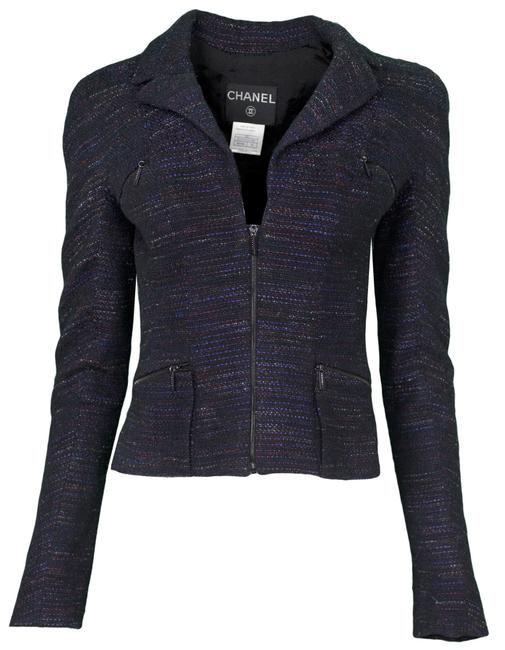 Chanel Black and Multi colored Tweed Fr38 JacketS 