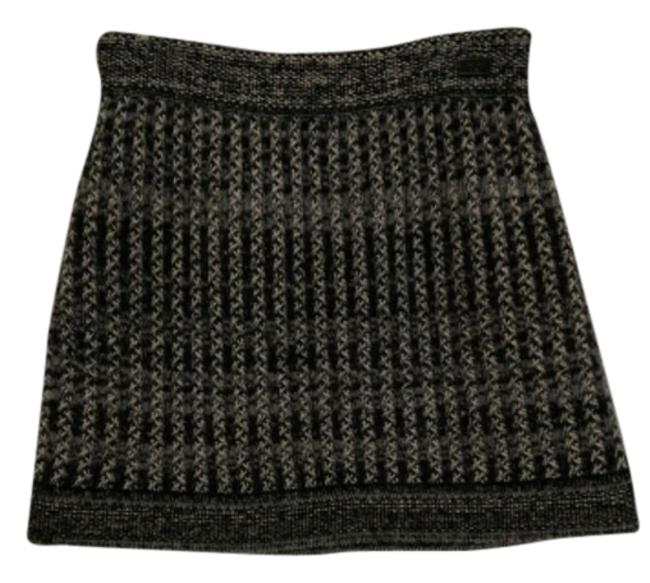 Chanel Black &amp White Cashmere Skirt  S 28 