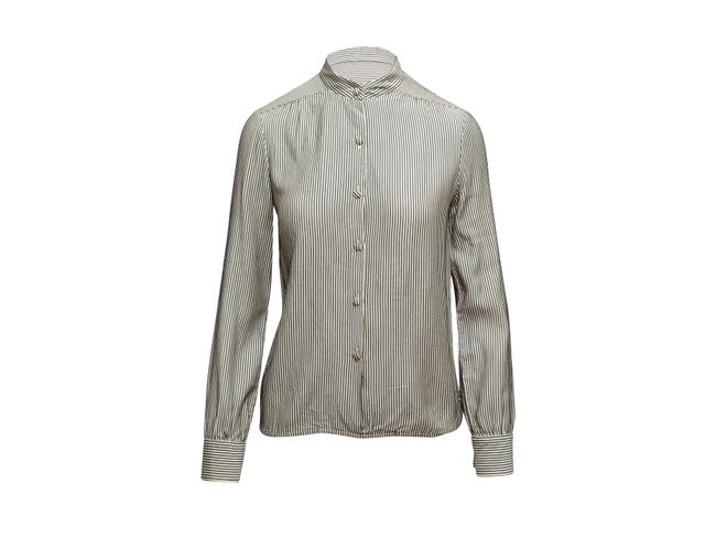 Chanel Black &amp White Long Sleeve Button down TopS 