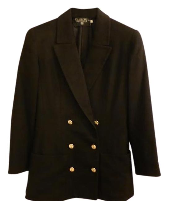 Chanel Black Boutique Double Breasted 36 New Buttons BlazerS 