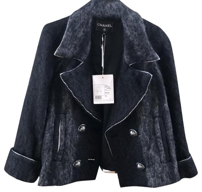 Chanel Black Caban Mohair Tweed Space 38 CoatS 