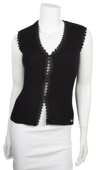Chanel Black Cashmere 36 Vest  S 