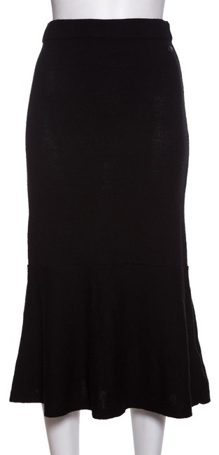Chanel Black Cashmere Blend Knit SkirtS 27 