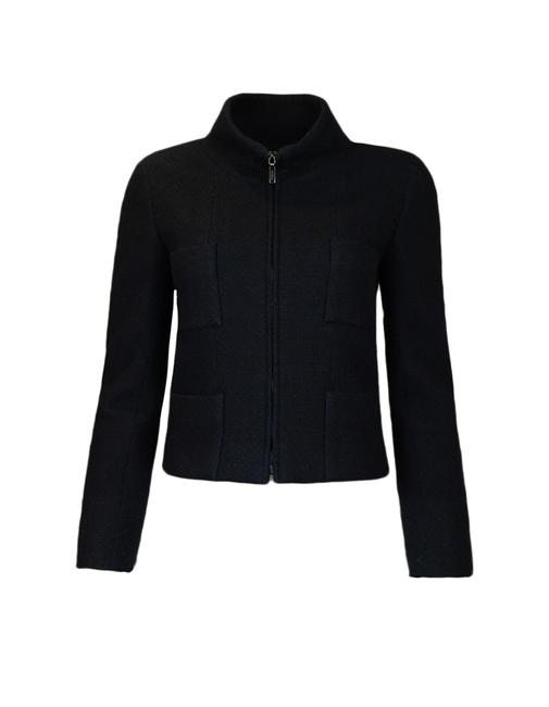 Chanel Black Cashmere Four pocket Zip up 36 JacketS 