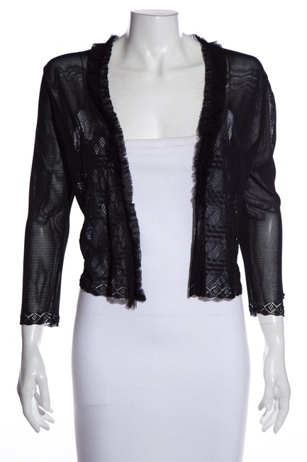 Chanel Black Knit Cardigan Jacket  S 