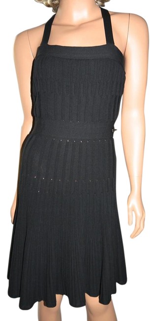 Chanel Black Knit Halter 38 Short Casual DressS 