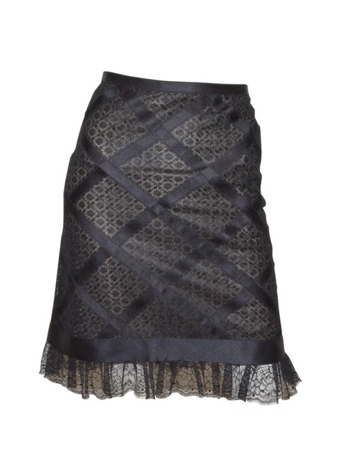 Chanel Black Lace Birdcage 2007 P SkirtS 27 