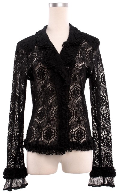 Chanel Black Lace Elegant Style Cardigan  S 