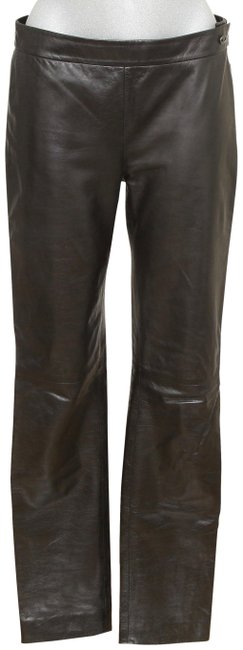 Chanel Black Leather Lambskin Leg Pockets Zipper 38 Pants  S 28 