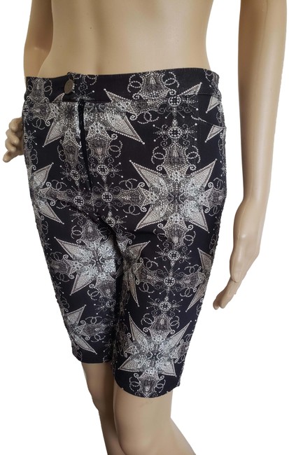 Chanel Black Metallic Interlocking Cc Knee length Brocade ShortsS 27 