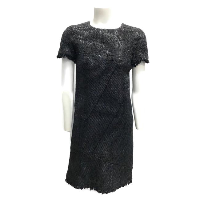 Chanel Black Metallic Tweed Cocktail Dress