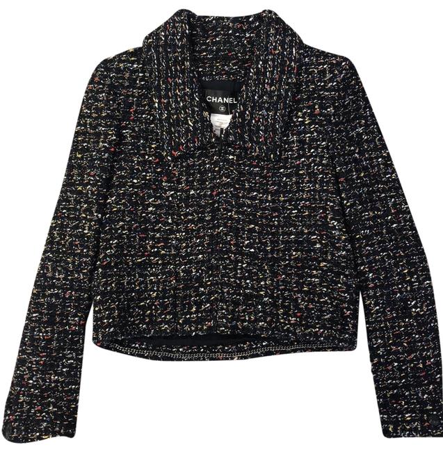 Chanel Black Metallic Tweed JacketS 