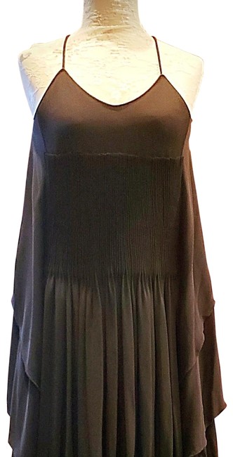 Chanel Black Midi Pleated Drape Plunging Mid length Cocktail Dress