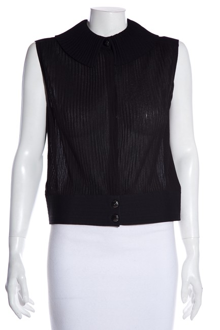 Chanel Black Pleated Blouse  S 