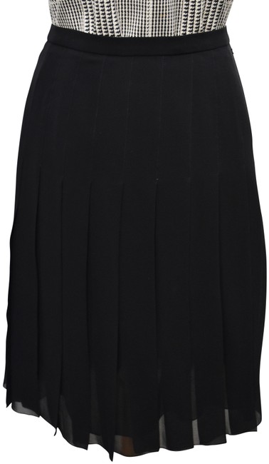 Chanel Black Pleated Chiffon Skirt32 33 
