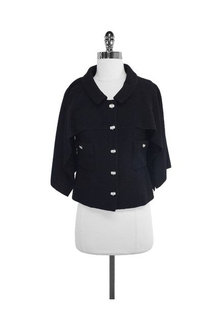 Chanel Black Poncho Cape  S 