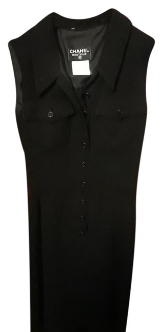 Chanel Black Resort Collection 1996 Mid length Work Office Dress