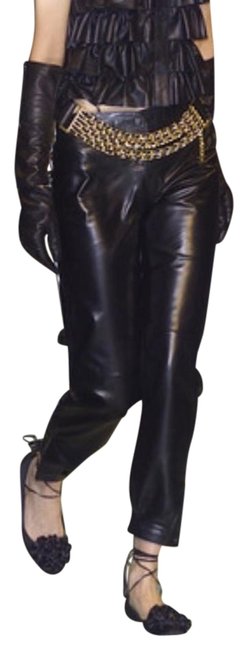 Chanel Black Runway Leather PantsS 27 