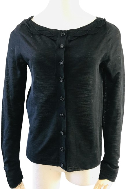 Chanel Black Scollop Detail Cardigan