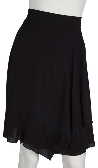 Chanel Black Silk 38 Skirt 0 X 24 