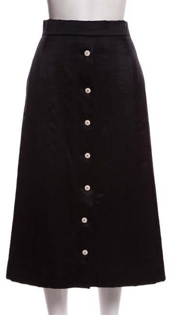 Chanel Black Silk 38 Skirt  S 28 